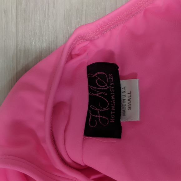 Pink One Piece Hot Miami Styles Bathing Suit -Sz S - Picture 6 of 7